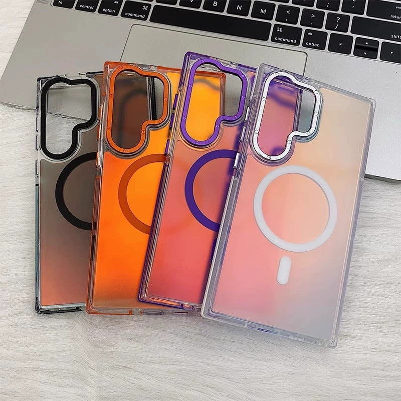 New Frosted Gradient Magnetic Shockproof Phone Case for Samsung