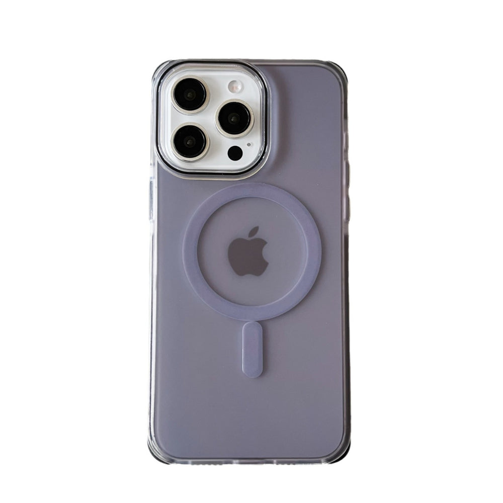 Frosted solid color electroplated buttons case for iPhone