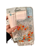 Cute glitter goldfish quicksand shell Case for iPhone