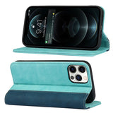 Colorblock Calf Pattern Magnetic Case for iPhone