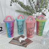 Rainbow plastic water cup