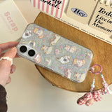 Silver Foil Glitter Cat Case for iPhone