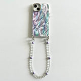 Dreamy Feather Star Chain Crossbody Wrist Bead Chain Case for iPhone