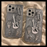 Cement gray metal guitar trendy cool style Case for iPhone