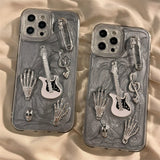 Cement gray metal guitar trendy cool style Case for iPhone