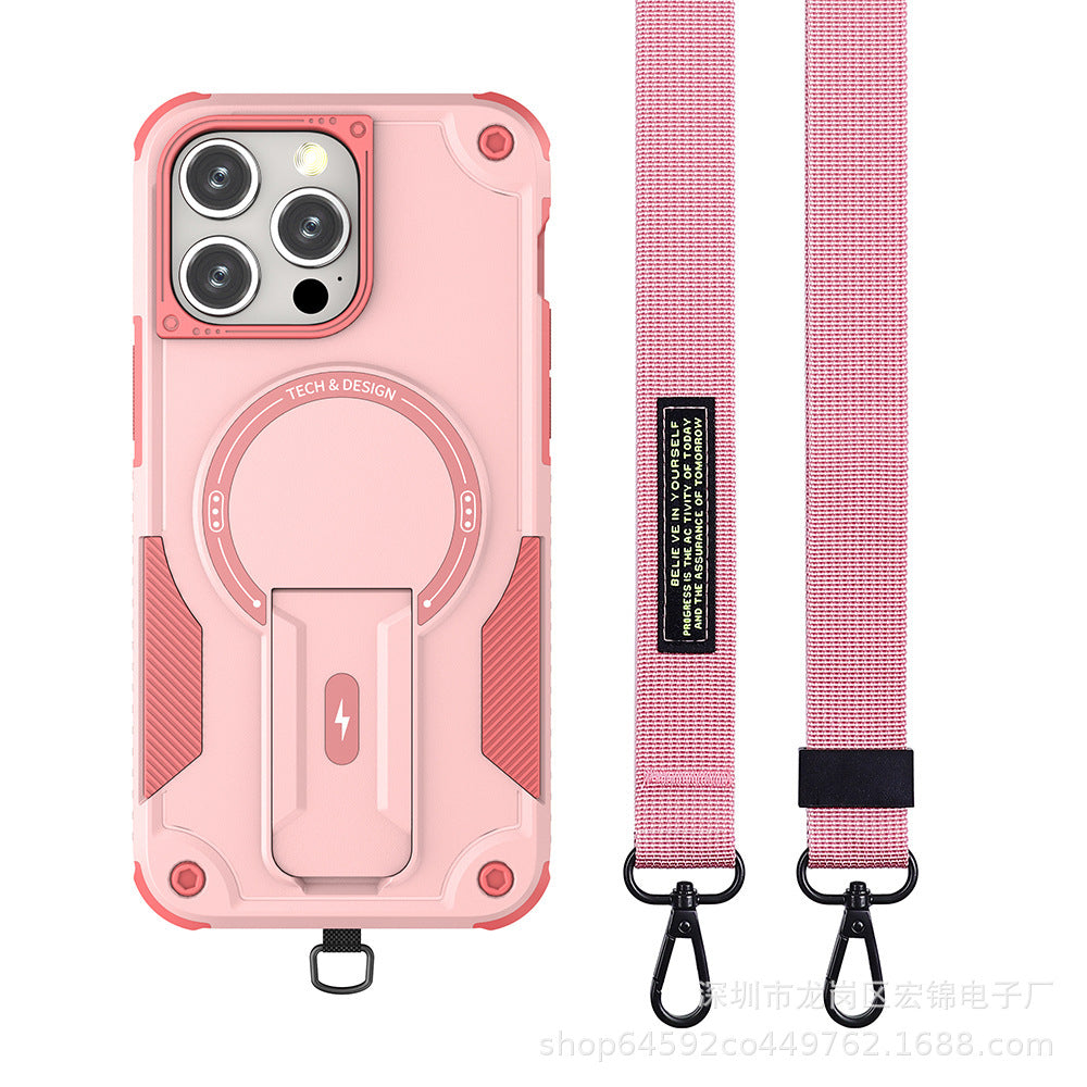 Magnetic diagonal bracket mobile Case for iPhone