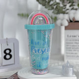 Rainbow plastic water cup