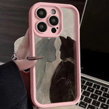 Oil Painting Two Cats Pattern Shockproof Soft Case For iPhone