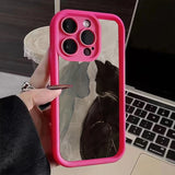 Oil Painting Two Cats Pattern Shockproof Soft Case For iPhone