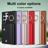 Ring Holder Crossbody Leather Wallet Lanyard  Case For Samsung Galaxy