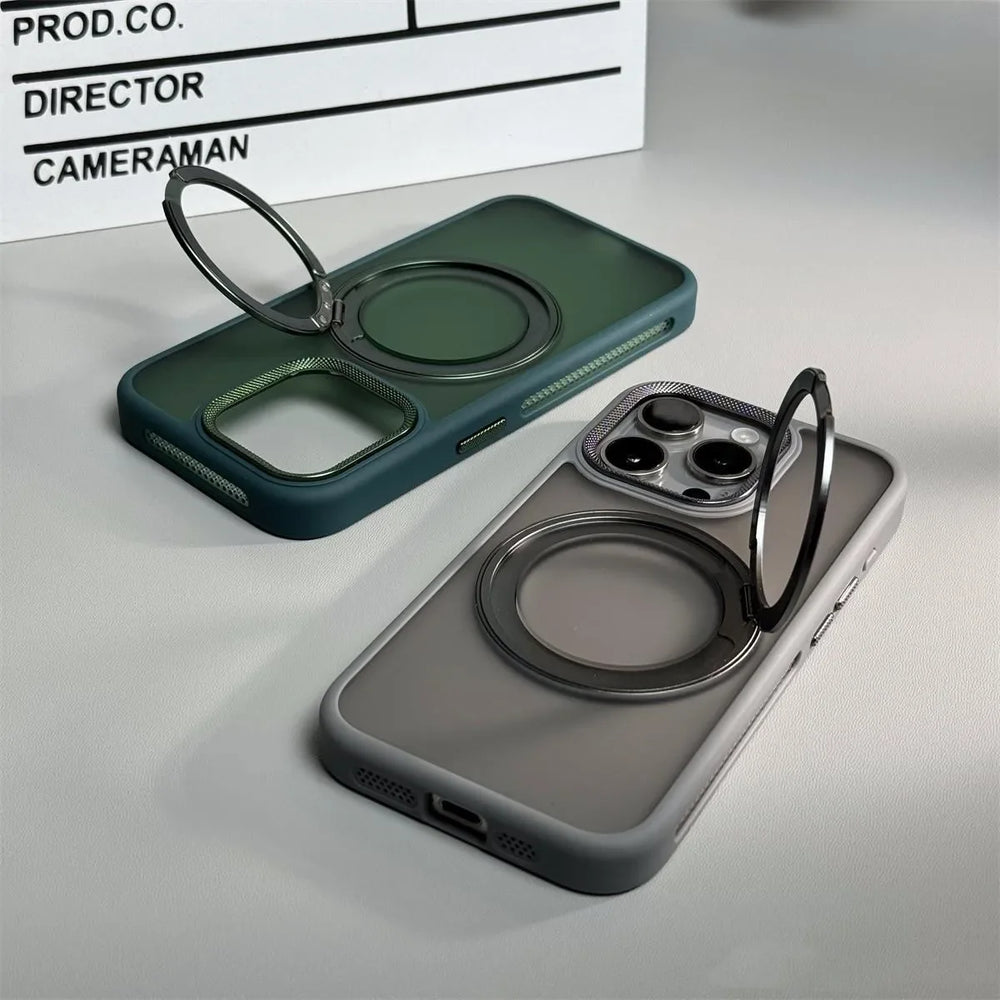 Rotatable Ring Holder Magnetic Alloy Lens Case for iphone