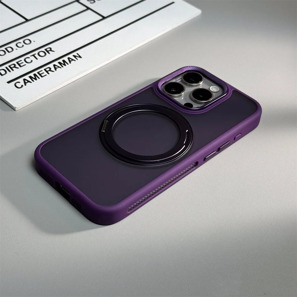 Rotatable Ring Holder Magnetic Alloy Lens Case for iphone