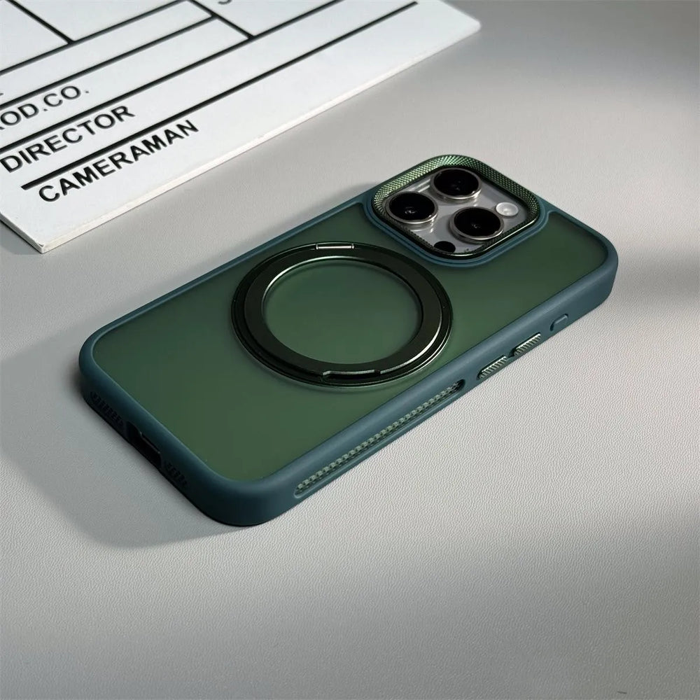 Rotatable Ring Holder Magnetic Alloy Lens Case for iphone