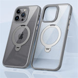 Rotating Folding Stand Clear Magnetic Case For iPhone