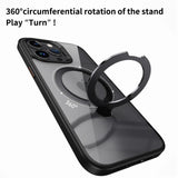 Rotating Folding Stand Clear Magnetic Case For iPhone