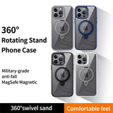 Rotating Folding Stand Clear Magnetic Case For iPhone