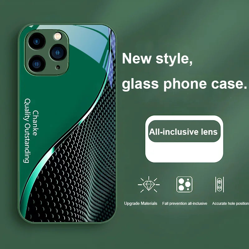 Chanke Black tempered glass Case for iPhone