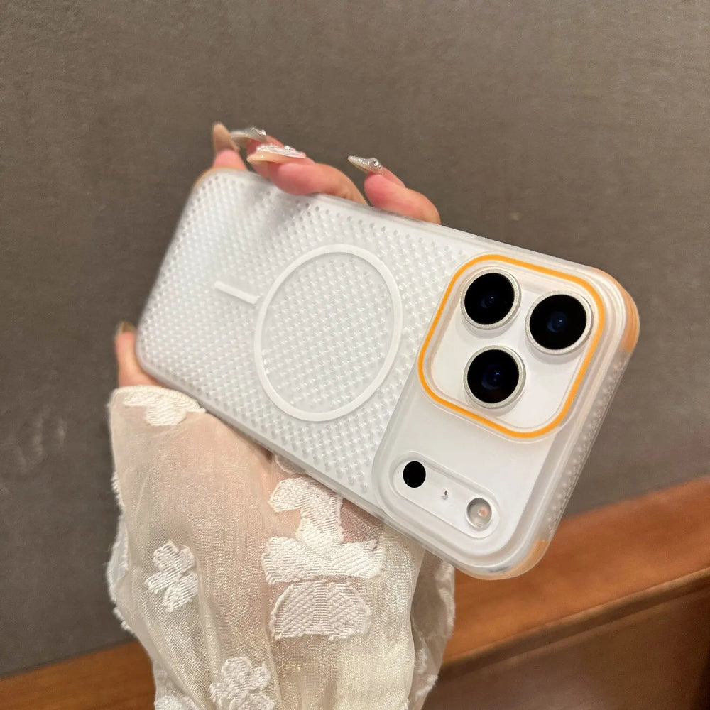 Mesh Breathable Magnetic Lens Heat Dissipation  Case for iPhone