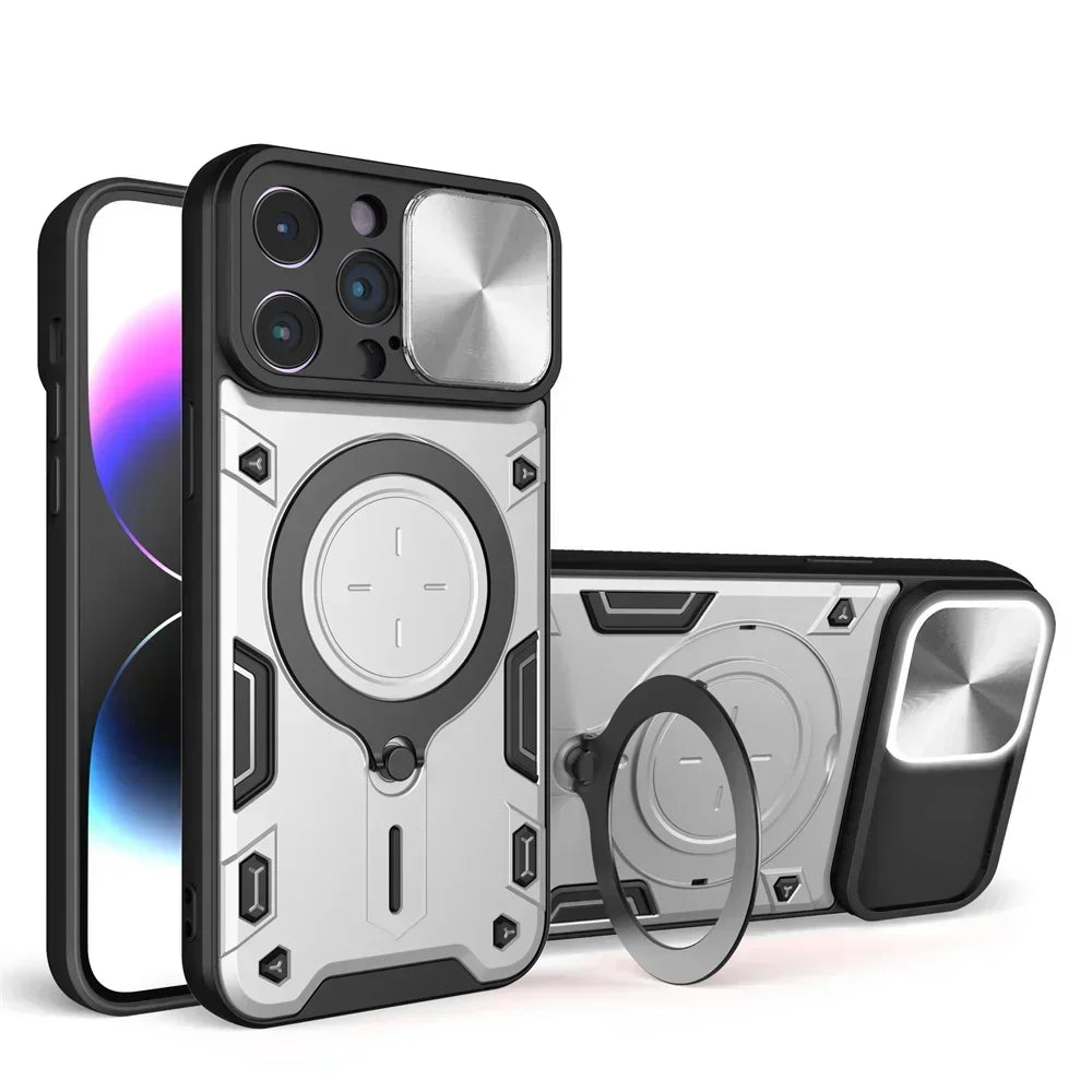 Magsafe Magnetic 360 Rotate Kickstand Armor Ring Case for iPhone