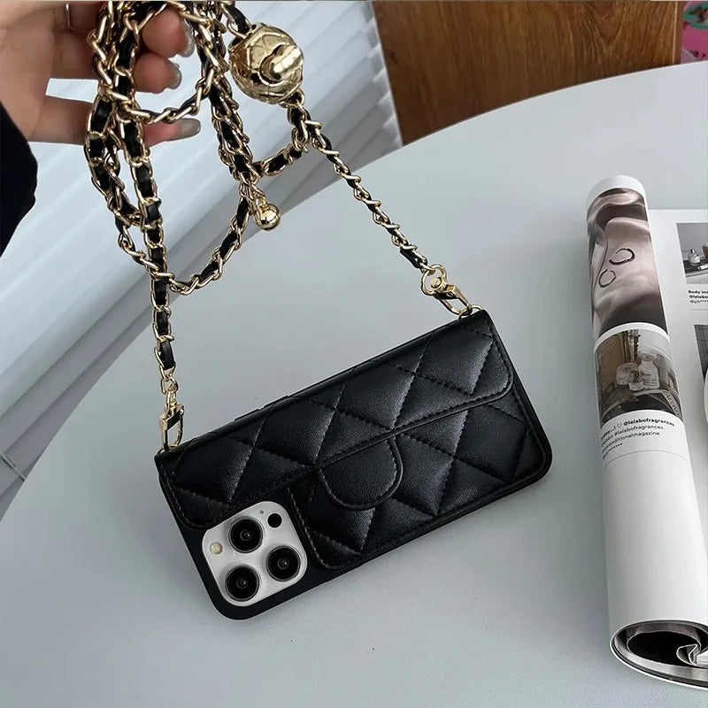 Crossbody  Lanyard Phone Case for Wallet Card Slot Holder Leather Cover