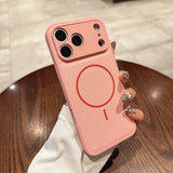 Magsafe Candy Color Texture Leather Magnetic Case for iPhone