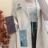 Lanyard Crossbody Magnetic Charging Case For Samsung
