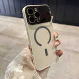 Large Window Camera Lens Wireless Charge  Magsafe Case For iPhone