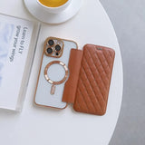 Magsafe Magnetic Card Holder Wallet Leather Case for iPhone