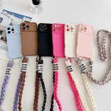 Braided Crossbody Lanyard Silicone case for iPhone
