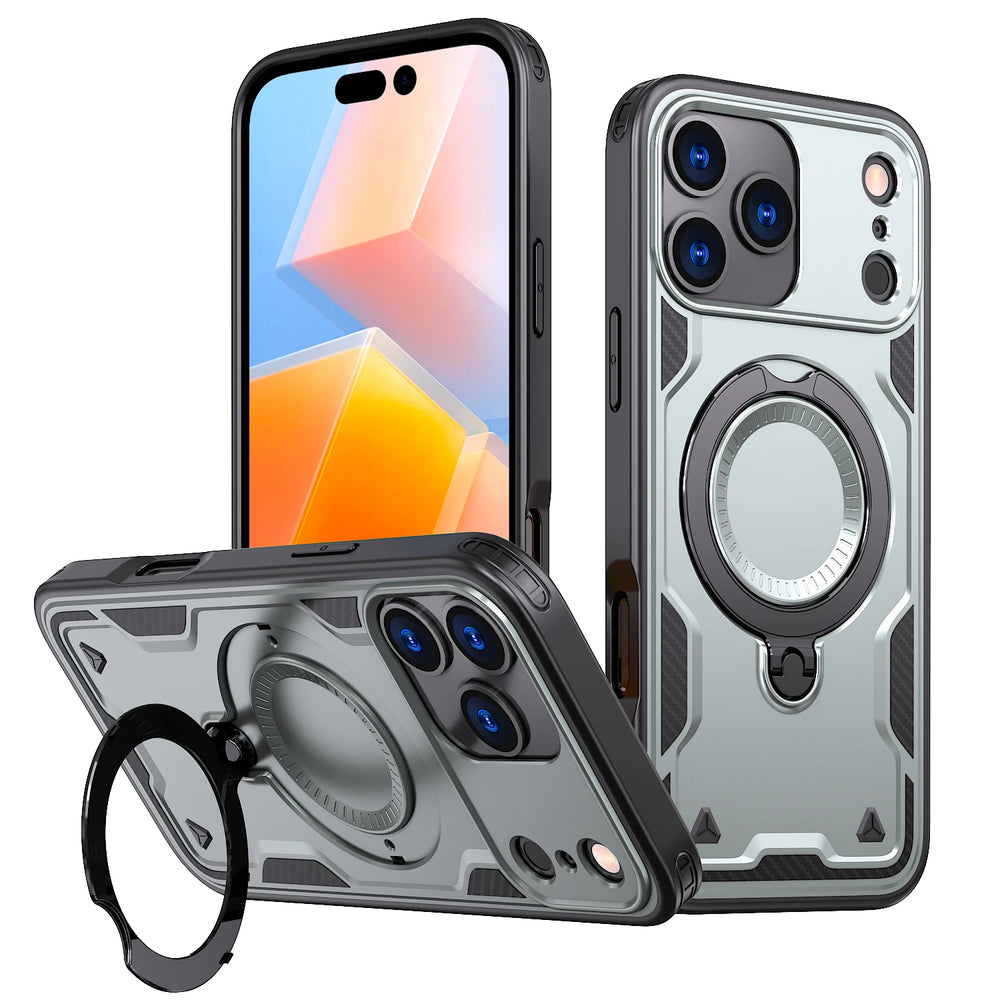 Shockproof Armor Stand Rechargeable iPhone Case