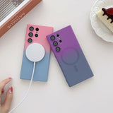 Comes With Lens Film Gradient Color Silicone Case For Samsung