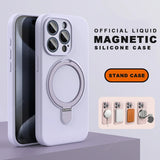 Liduid Silicone Magnetic Stand Case For iPhone