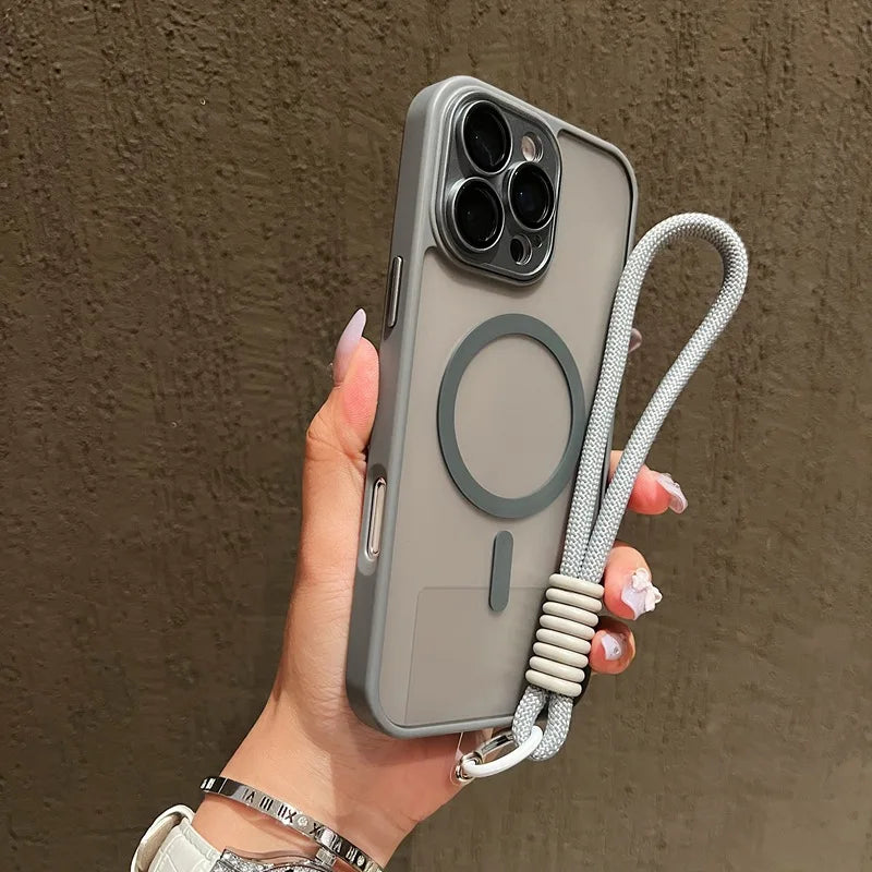 Magsafe Magnetic Hand Wrist Strap Lanyard Shockproof Case for iPhone