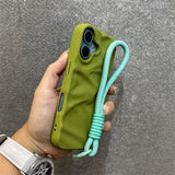 Lanyard Candy Color Ripple Soft Silicone case for iPhone