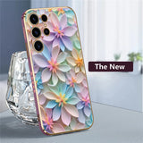 Soft Silicone Shockproof Flower Pattern Plating Phone Case for Samsung