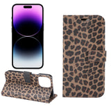 Wallet Design Leopard Pattern Leather Case for iPhone