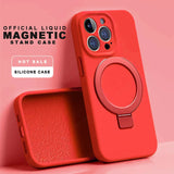 Liduid Silicone Magnetic Stand Case For iPhone