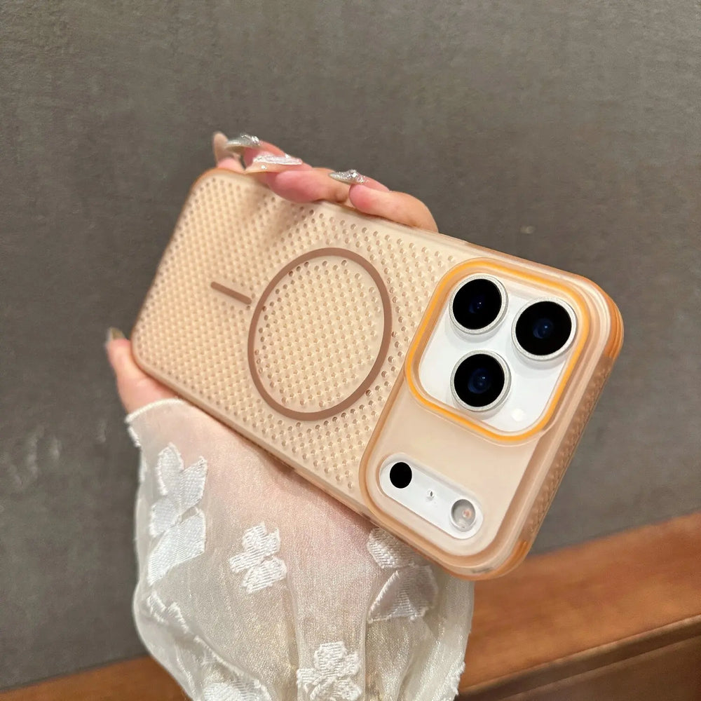 Mesh Breathable Magnetic Lens Heat Dissipation  Case for iPhone