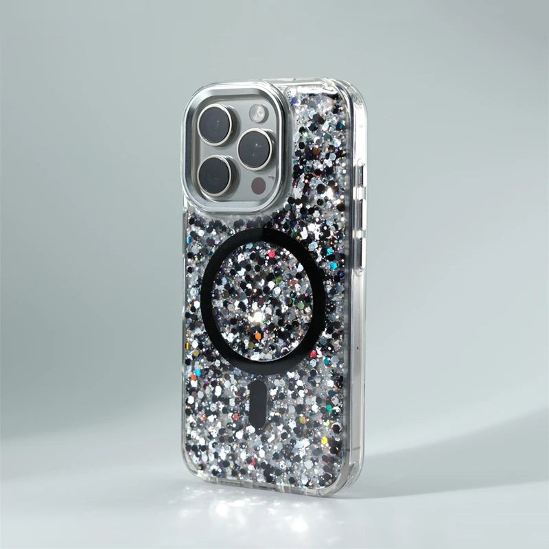 Glitter Foils MagSafe Magnetic Wireless Charging Case for iPhone