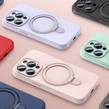 Liduid Silicone Magnetic Stand Case For iPhone