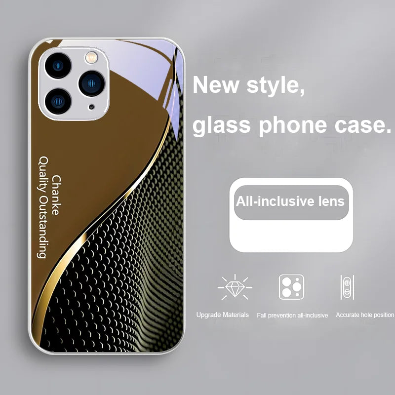 Chanke Black tempered glass Case for iPhone