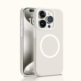 Solid Color Jelly Magnetic Liquid Silicone Phone Case For iPhone
