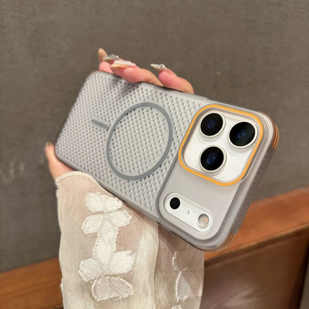 Mesh Breathable Magnetic Lens Heat Dissipation  Case for iPhone