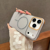 Mesh Breathable Magnetic Lens Heat Dissipation  Case for iPhone