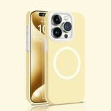 Solid Color Jelly Magnetic Liquid Silicone Phone Case For iPhone