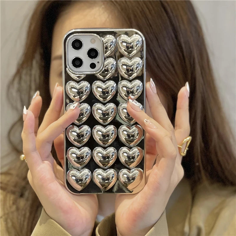 Cute 3D Love Heart Candy Case For iPhone