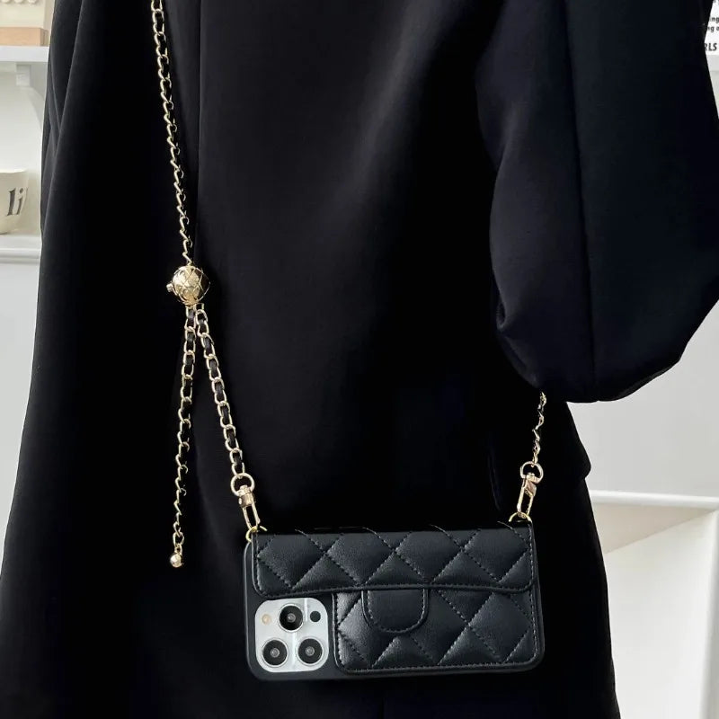 Crossbody  Lanyard Phone Case for Wallet Card Slot Holder Leather Cover