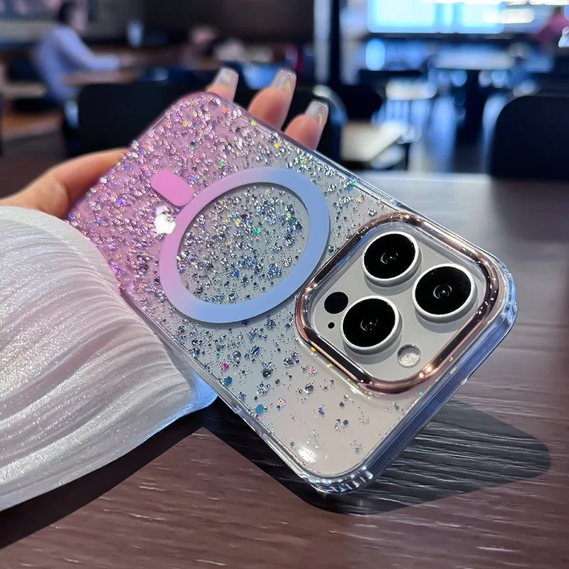 Luxury Gradient Glitter Magnetic Case for iPhone