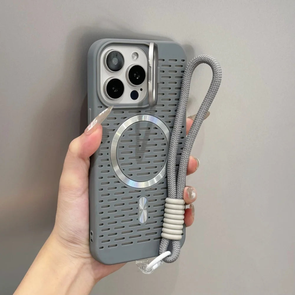 Wrist Magsafe Magnetic Slim Lanyard heat dissipation Case for iPhone