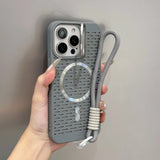 Wrist Magsafe Magnetic Slim Lanyard heat dissipation Case for iPhone